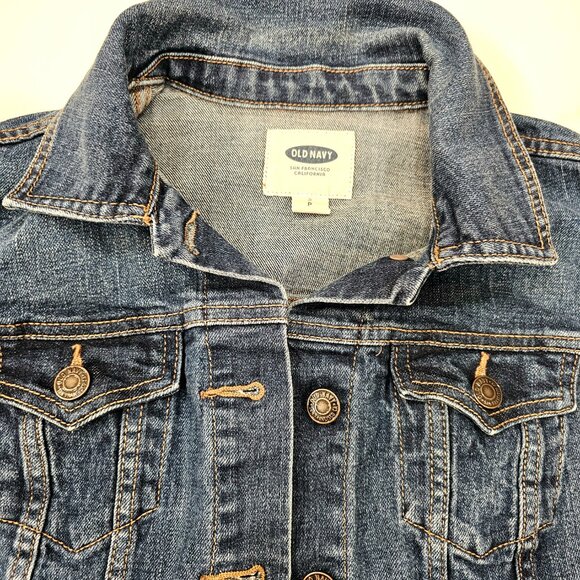 Old Navy Y2K Indigo Slim-Fit Tailored Denim Jacket Small - Picture 7 of 8